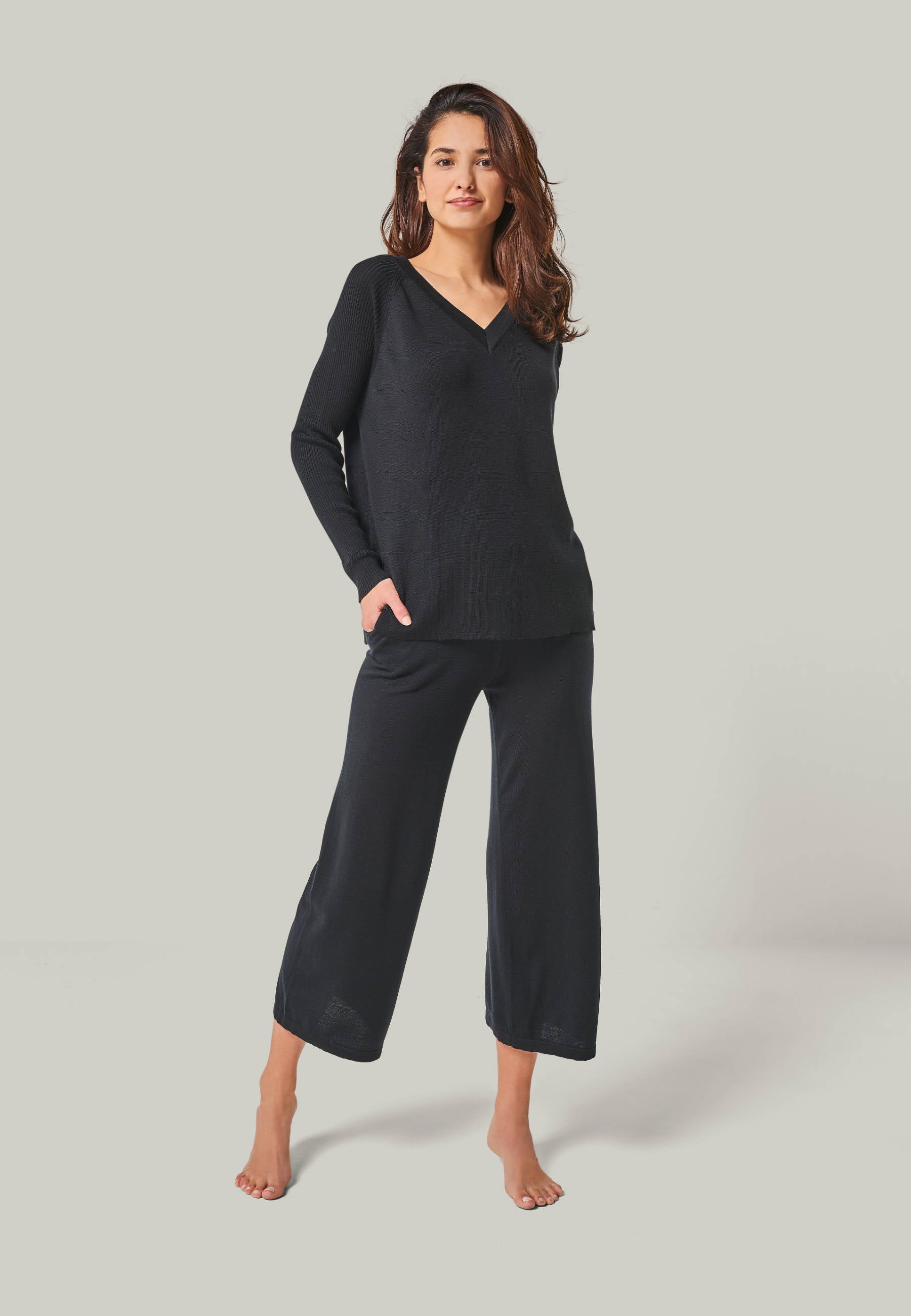 CULOTTE DANA - Weite 7/8 Strickhose mit Seitentaschen