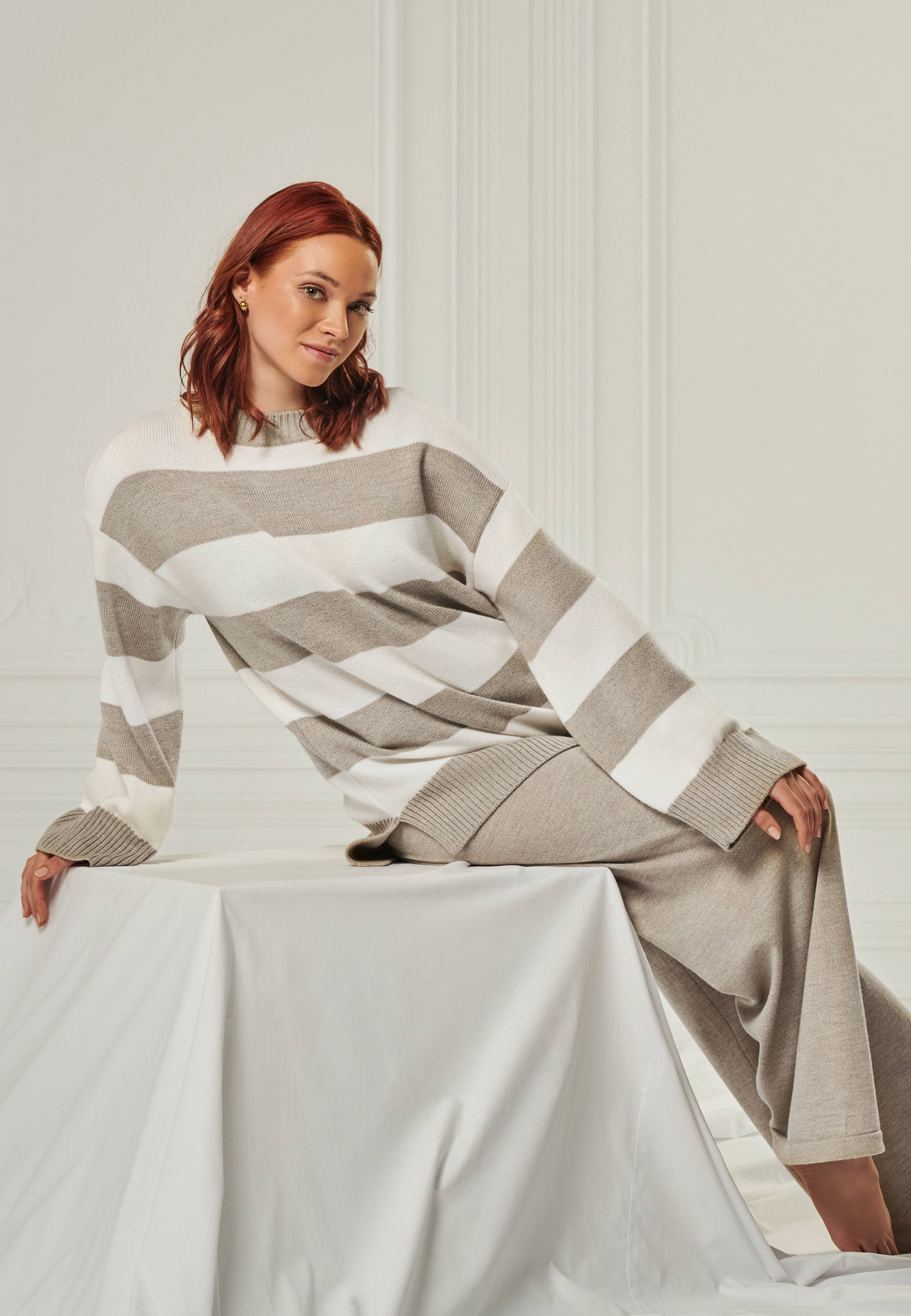 PULLOVER FELIA - Relaxed block stripe jumper in merino