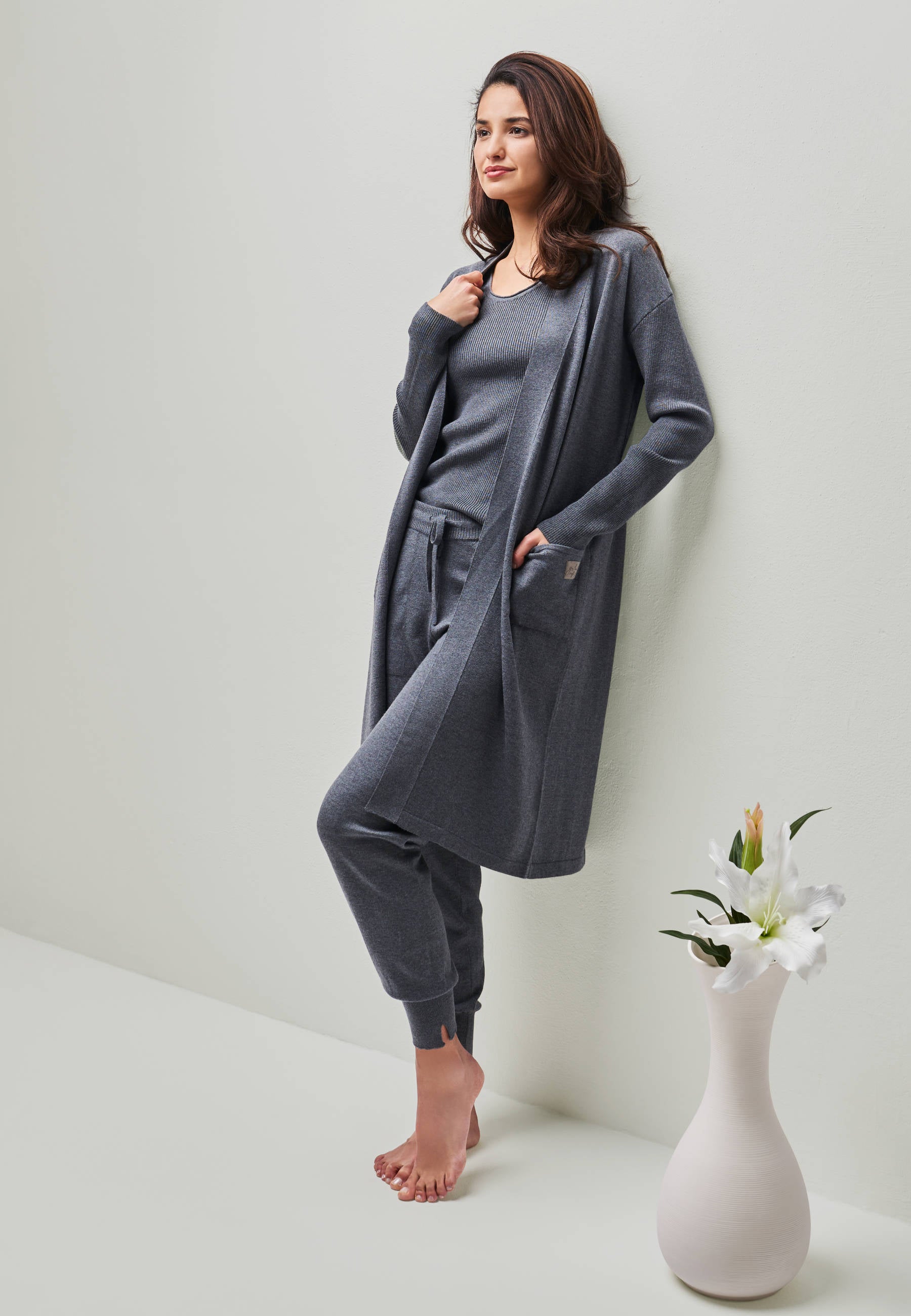 TOP BLOSSOM - Geripptes Merino Top mit Rundhals