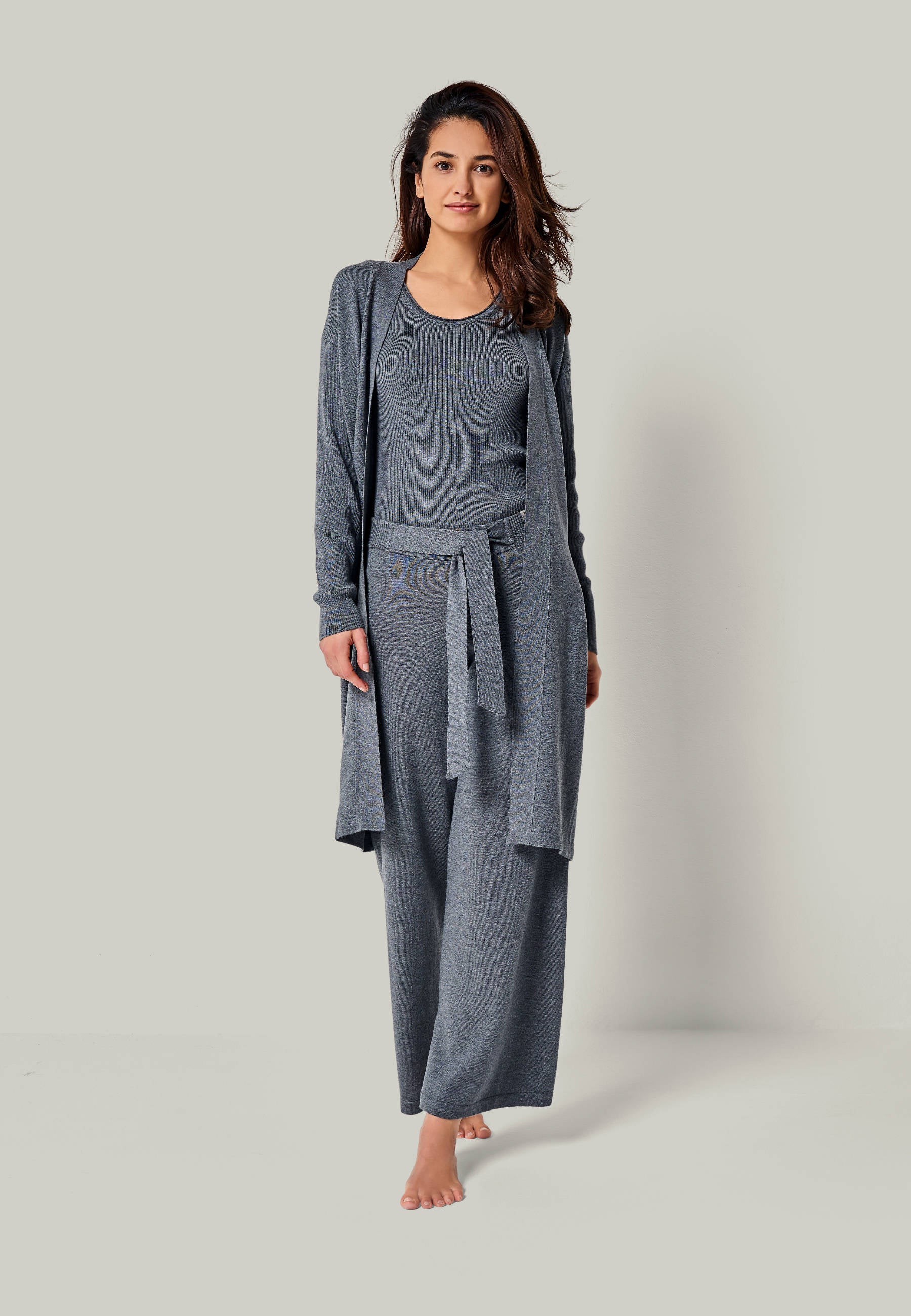 CARDIGAN BLOSSOM - Long Merino Cardigan with Pockets