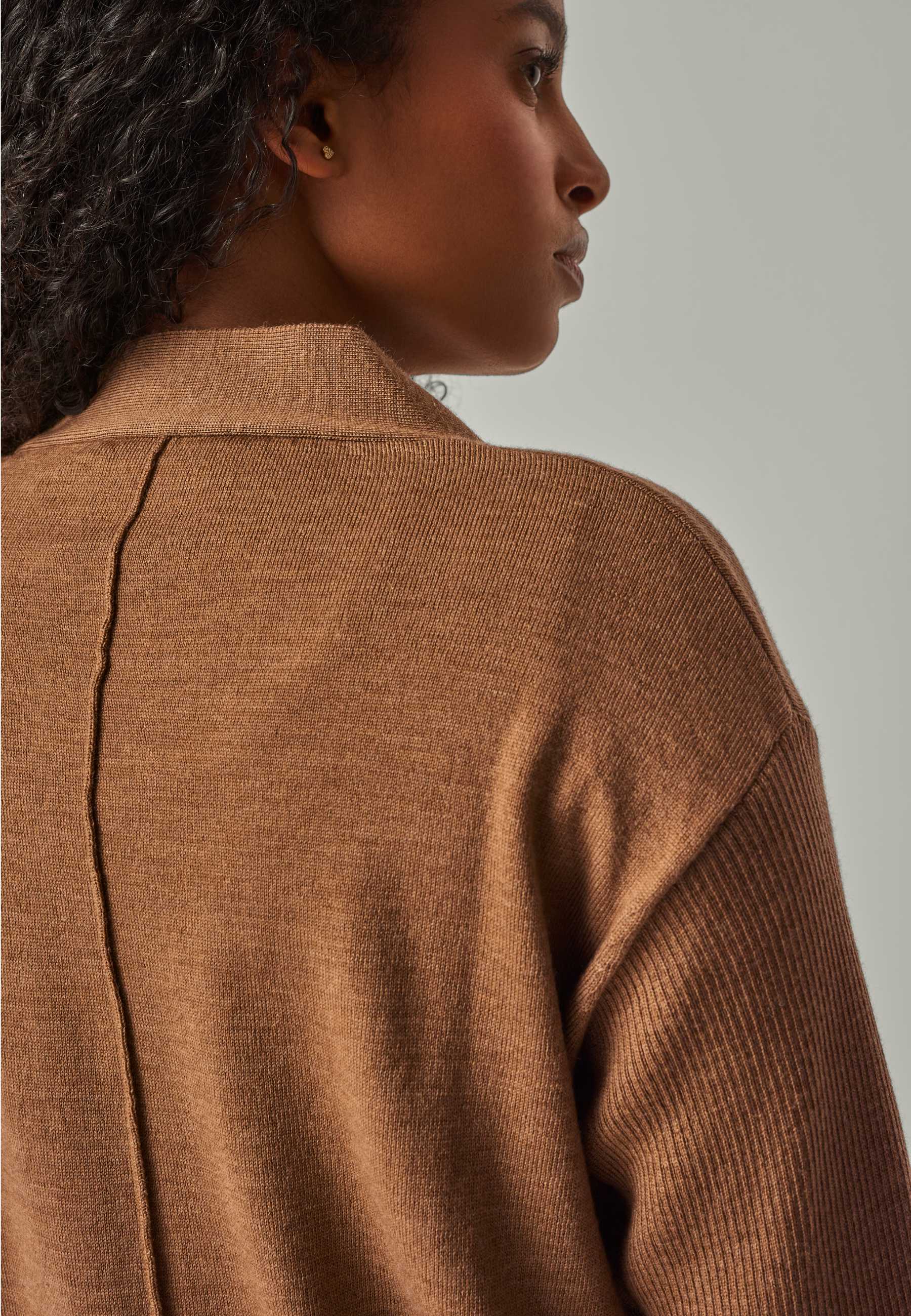 CARDIGAN BLOSSOM - Long Merino Cardigan with Pockets