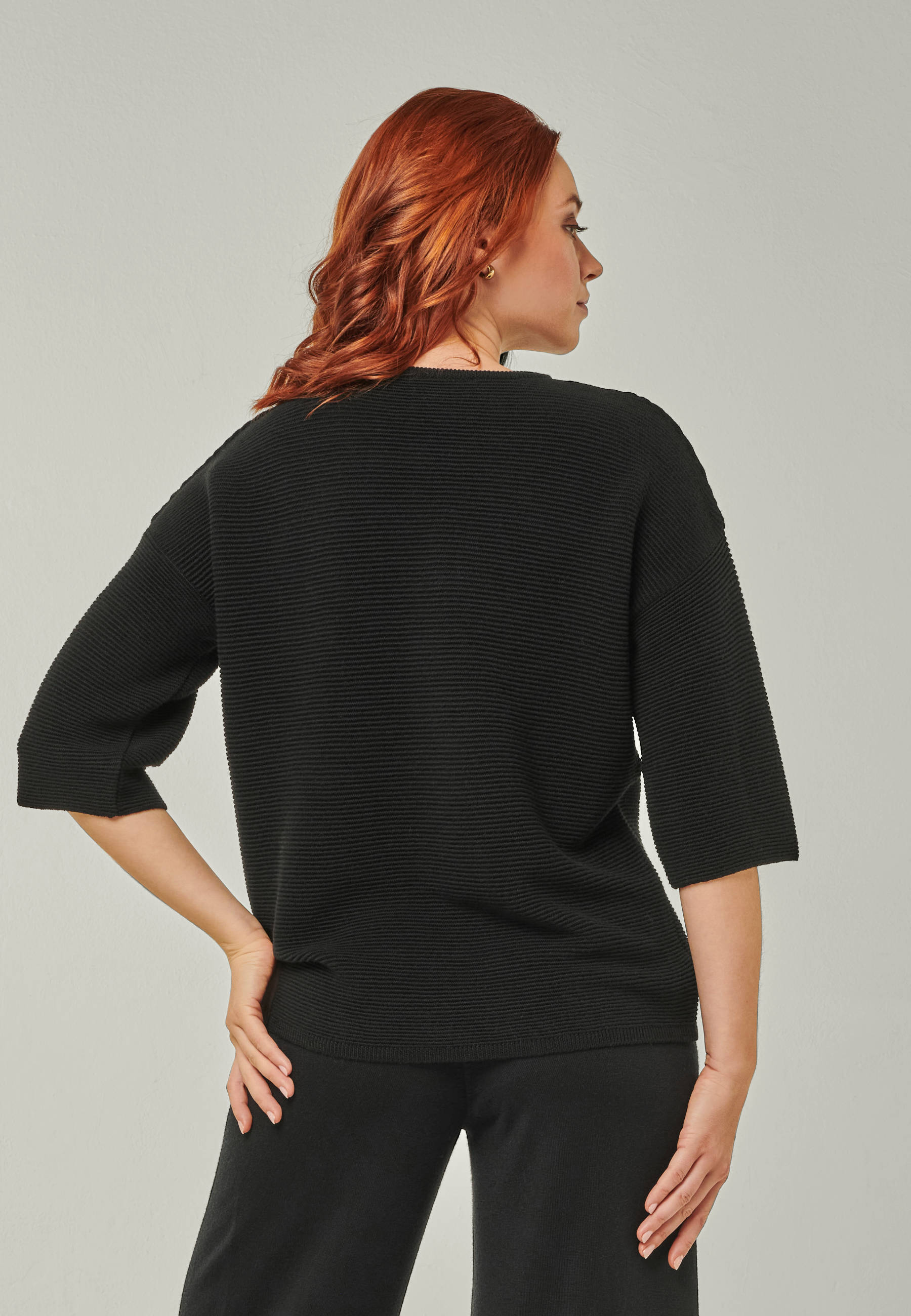 PULLOVER FAY - Halbarm Pullover in Strukturstrick