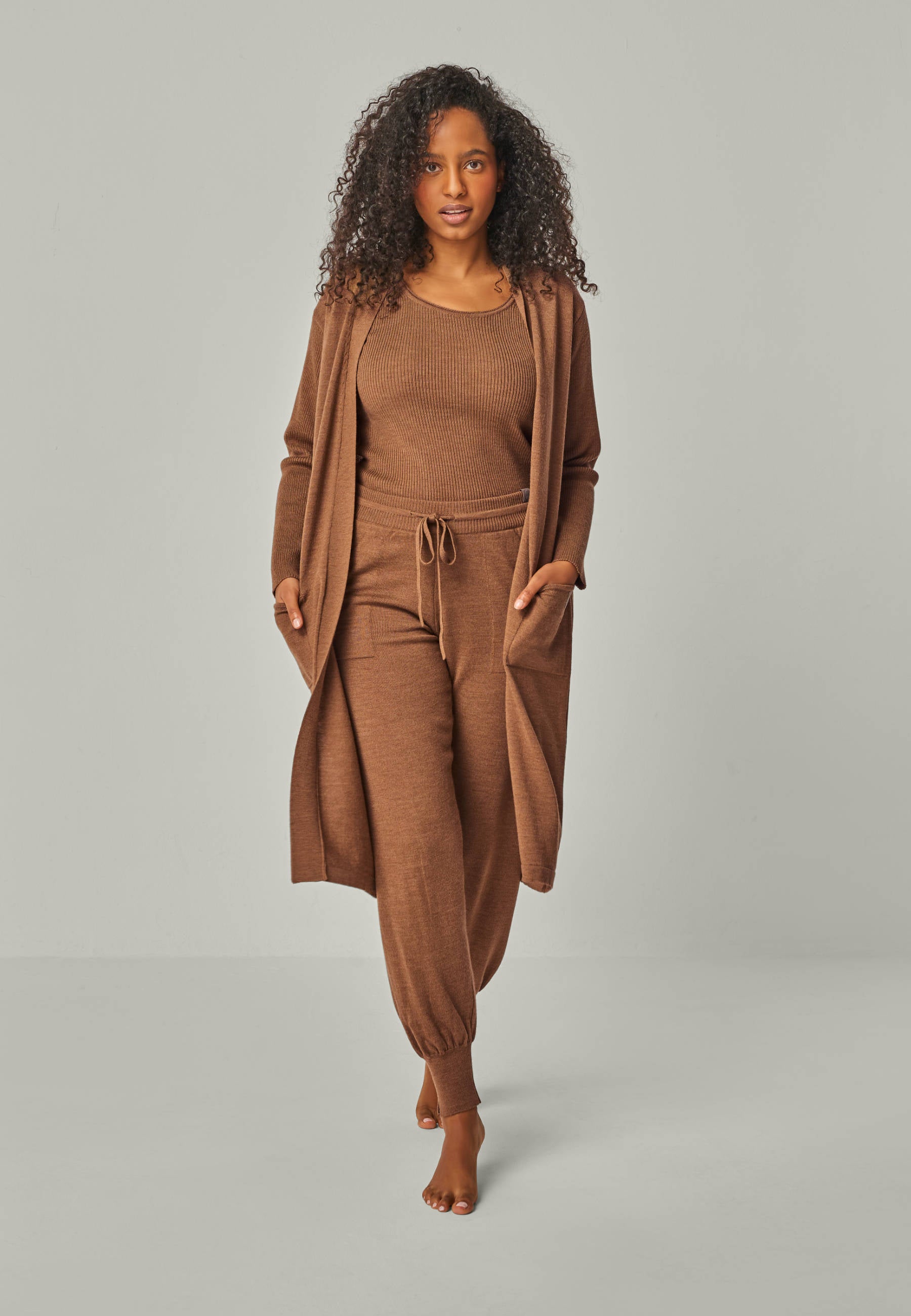 TOP BLOSSOM - Geripptes Merino Top mit Rundhals