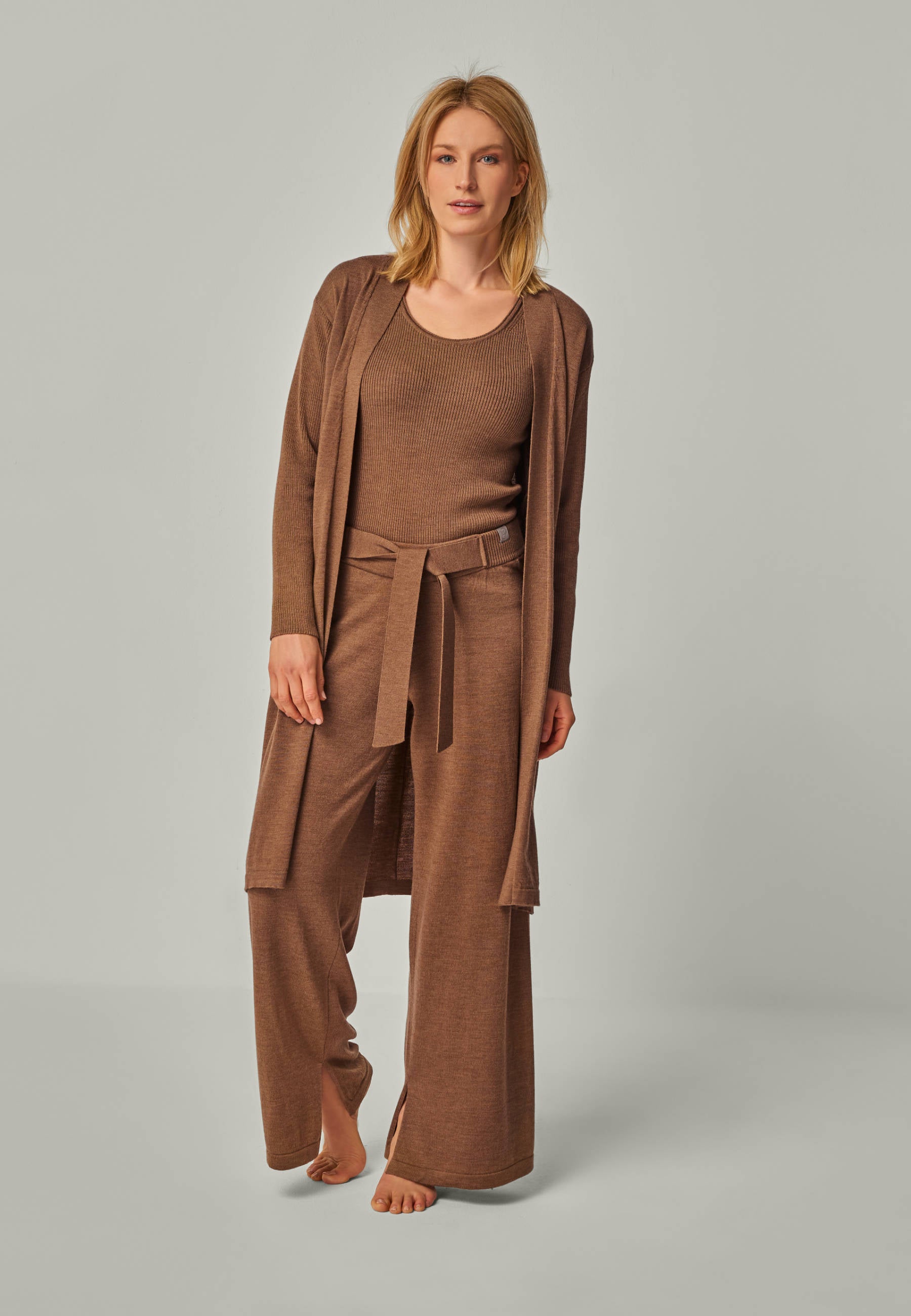 CARDIGAN BLOSSOM - Long Merino Cardigan with Pockets