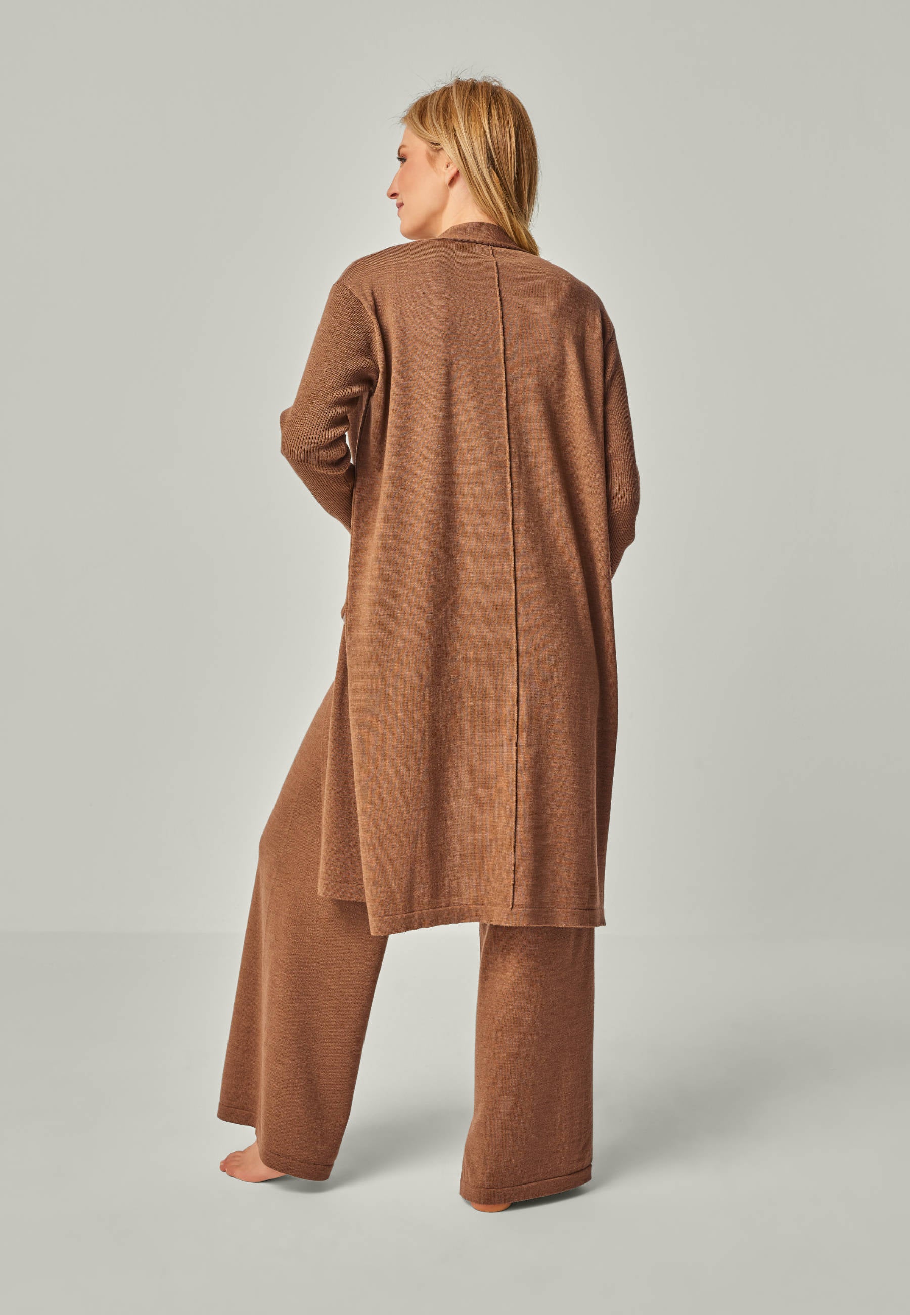 CARDIGAN BLOSSOM - Long Merino Cardigan with Pockets