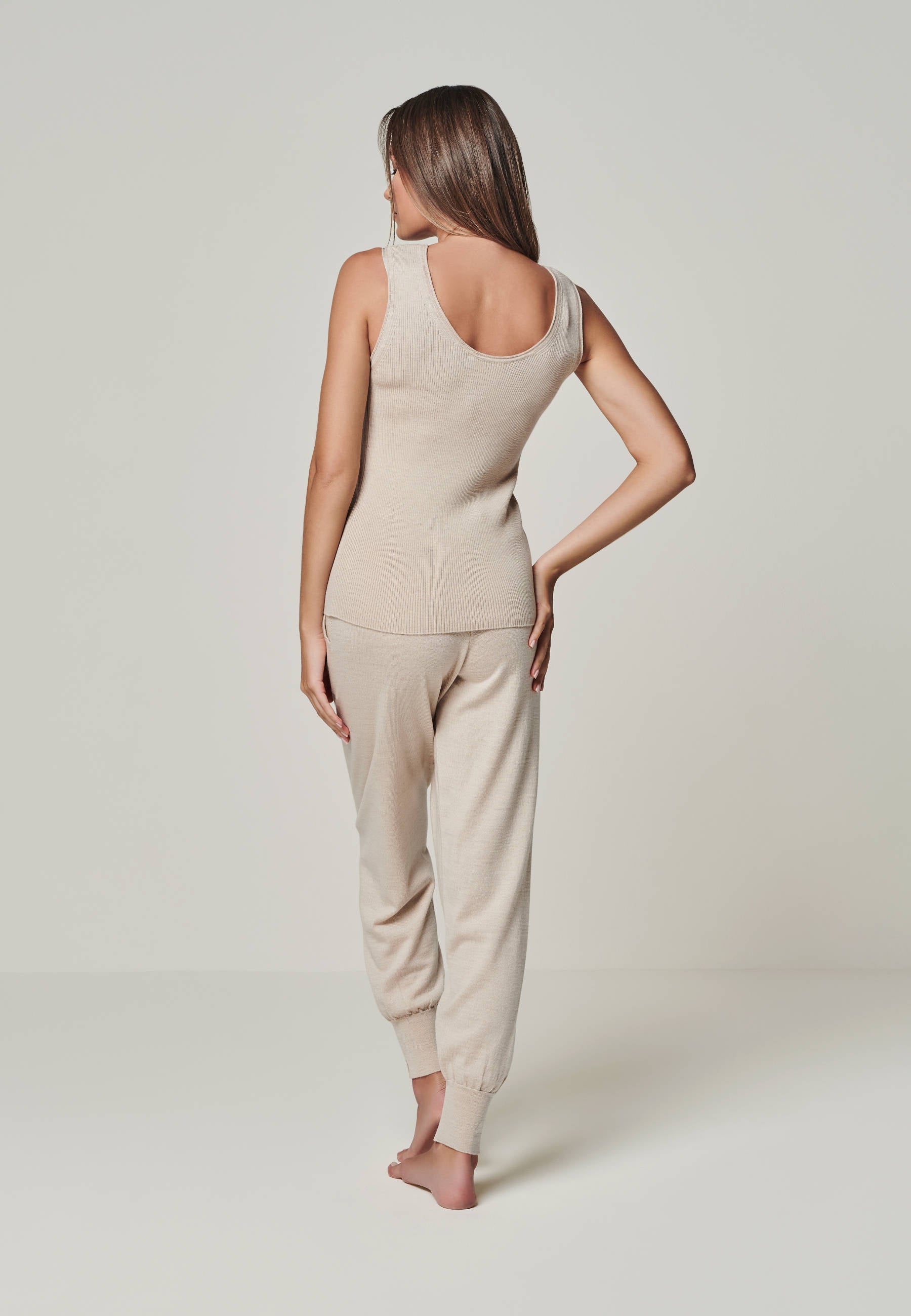 TOP BLOSSOM - Geripptes Merino Top mit Rundhals