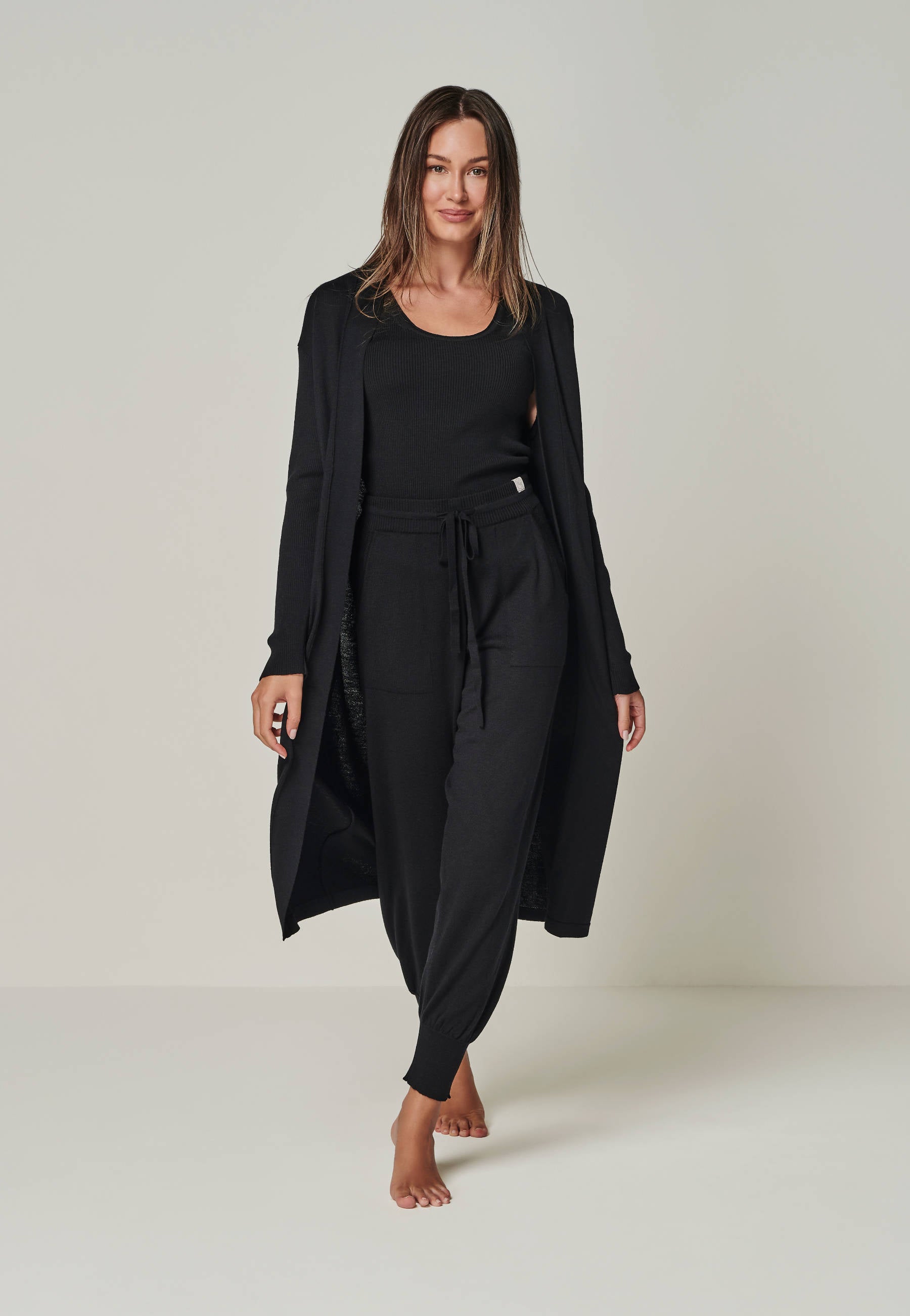 CARDIGAN BLOSSOM - Long Merino Cardigan with Pockets