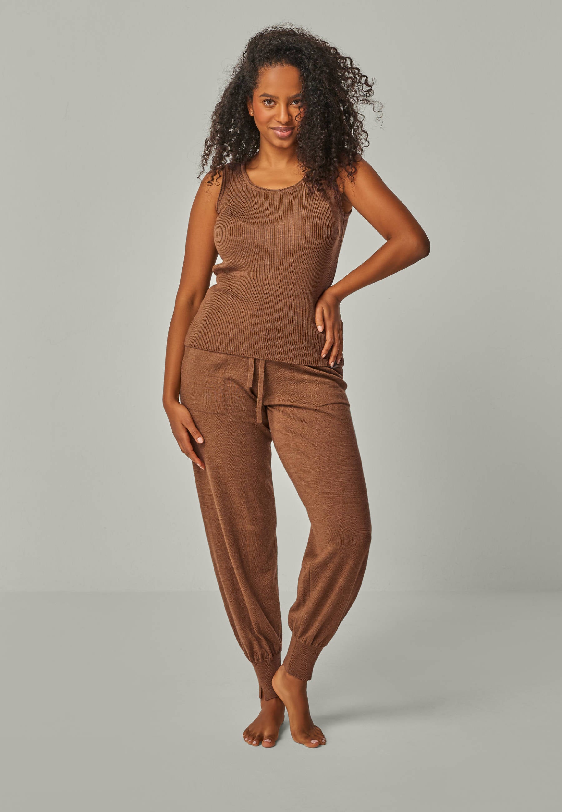TOP BLOSSOM - Geripptes Merino Top mit Rundhals