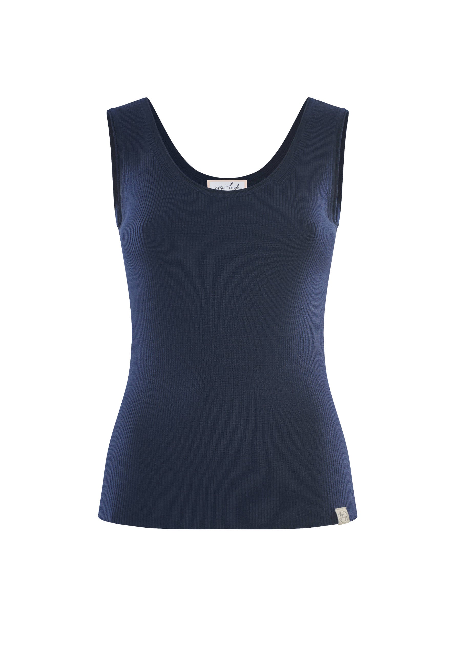 TOP BLOSSOM - Geripptes Merino Top mit Rundhals