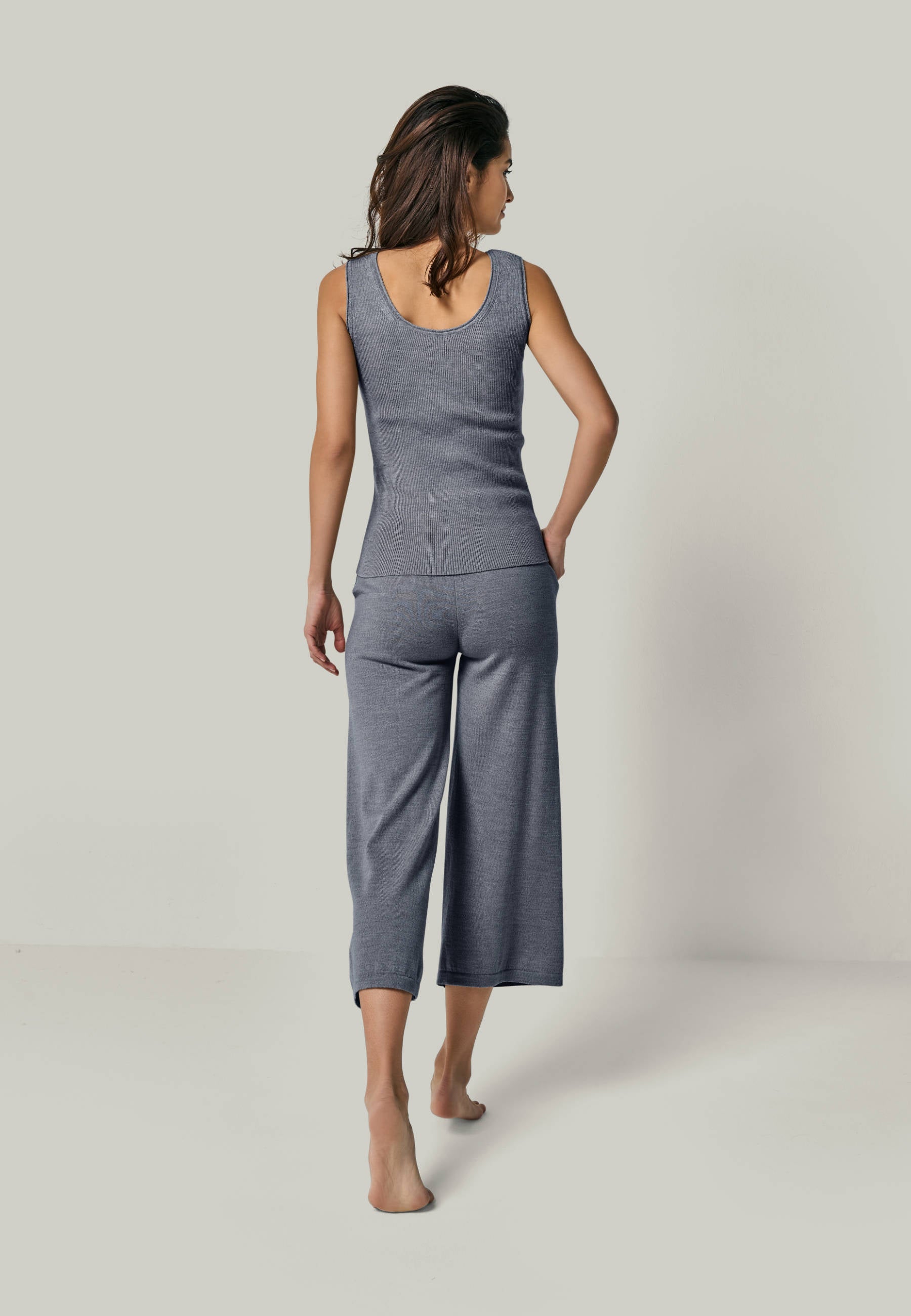 CULOTTE DANA - Weite 7/8 Strickhose mit Seitentaschen