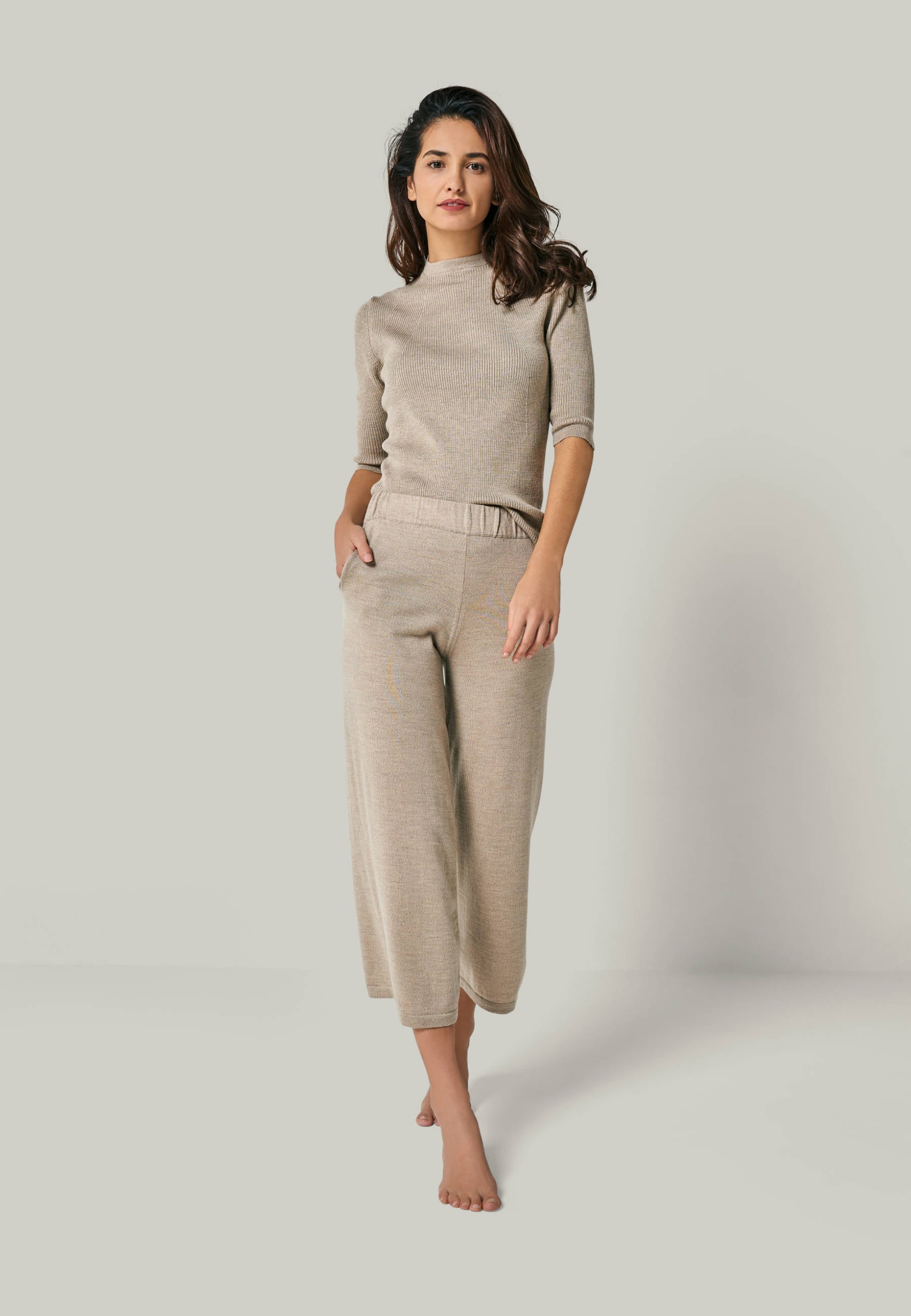 CULOTTE DANA - Weite 7/8 Strickhose mit Seitentaschen