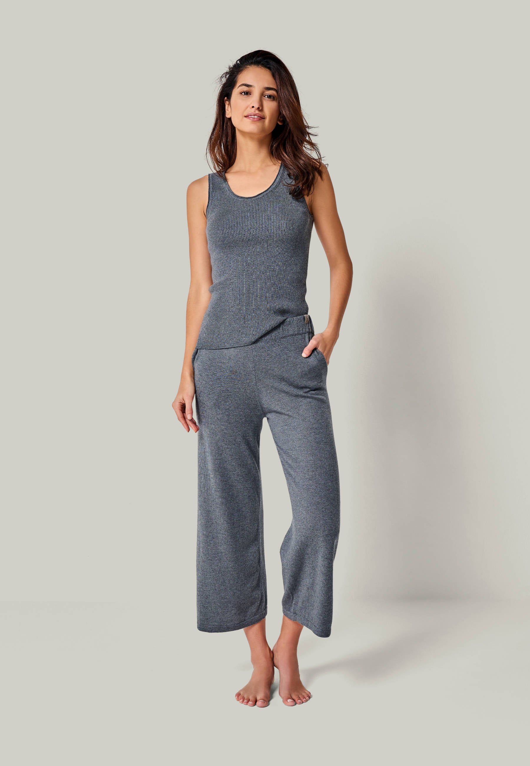 CULOTTE DANA - Weite 7/8 Strickhose mit Seitentaschen