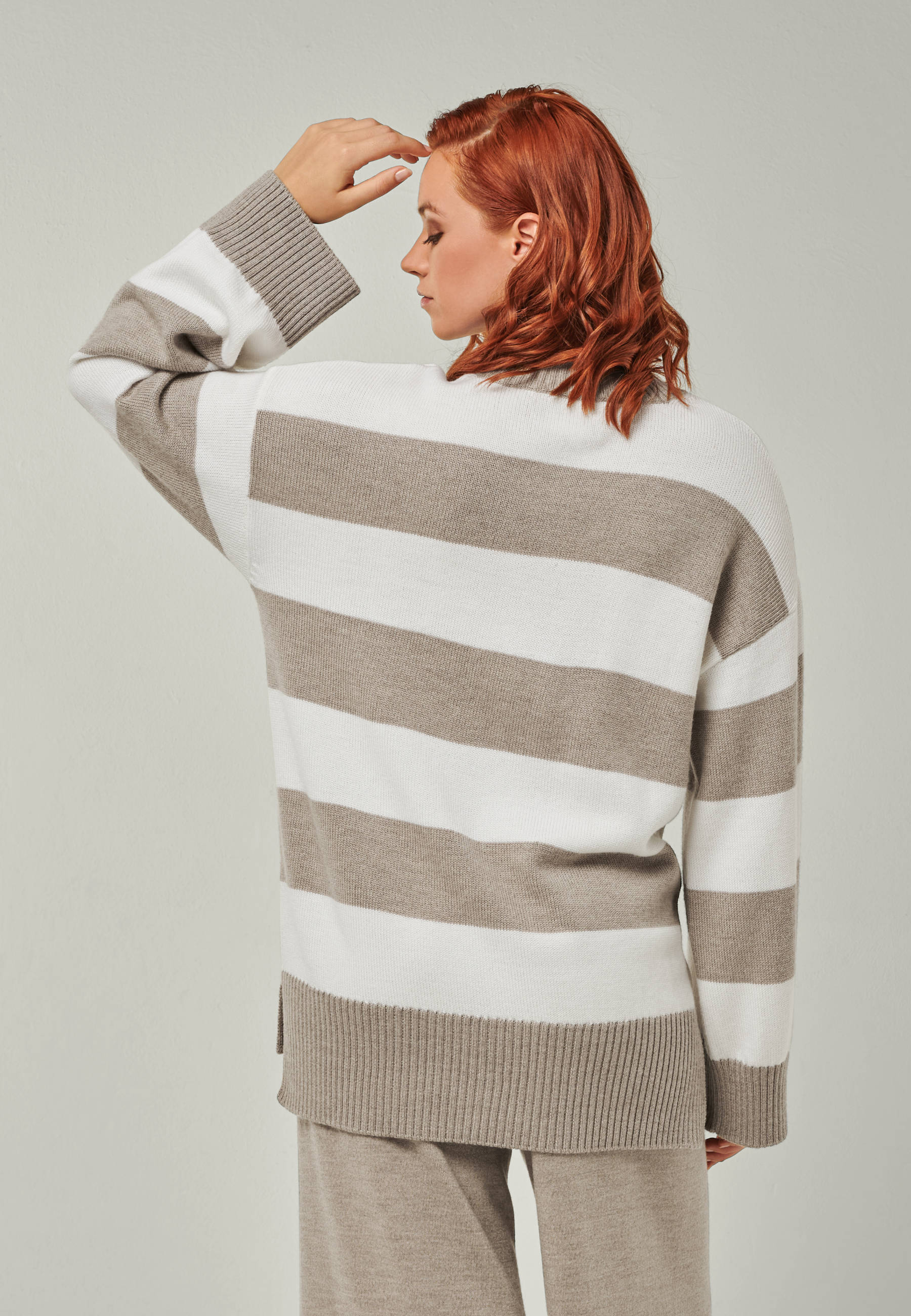 PULLOVER FELIA - Lässiger Blockstreifen Pullover aus Merino