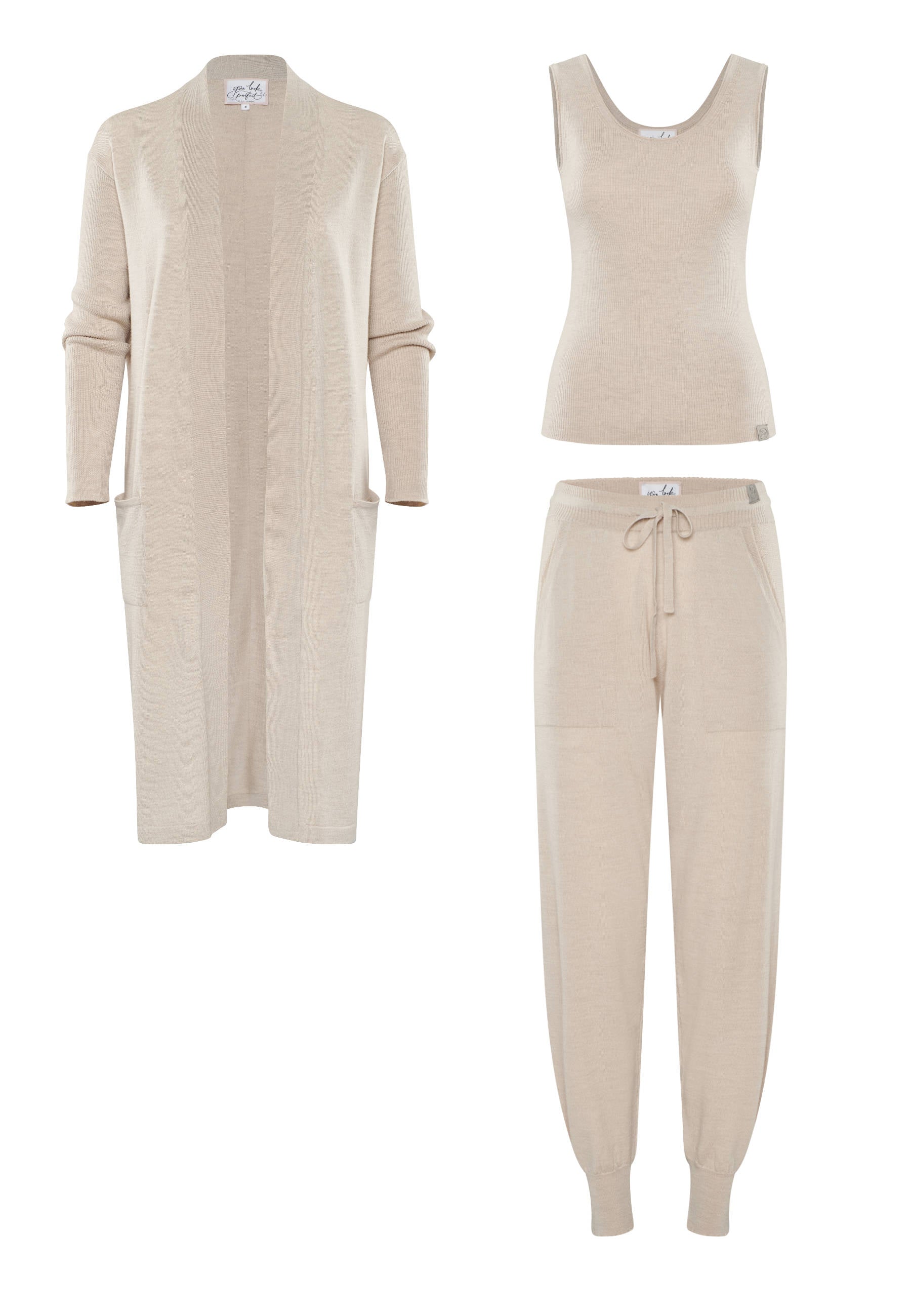 LOUNGEWEAR SET  - Cardigan Blossom & Top Blossom & Pants Bella