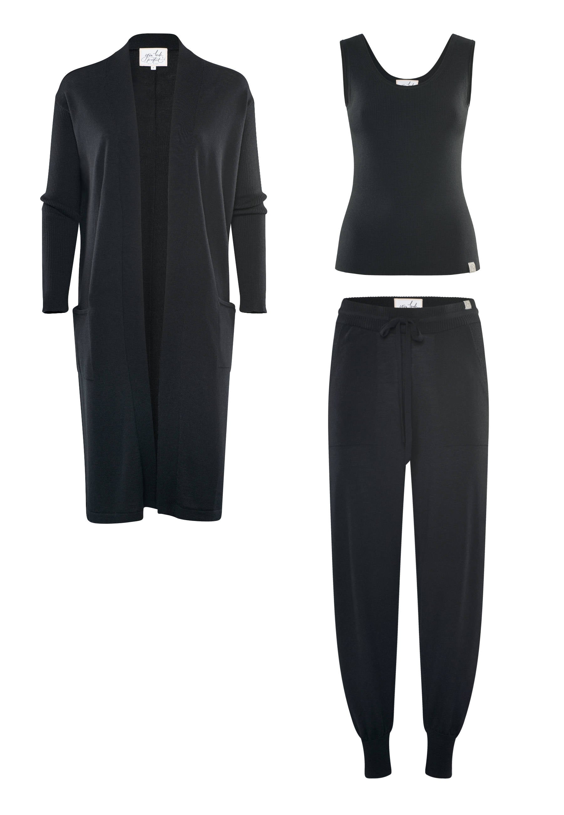 LOUNGEWEAR SET  - Cardigan Blossom & Top Blossom & Pants Bella