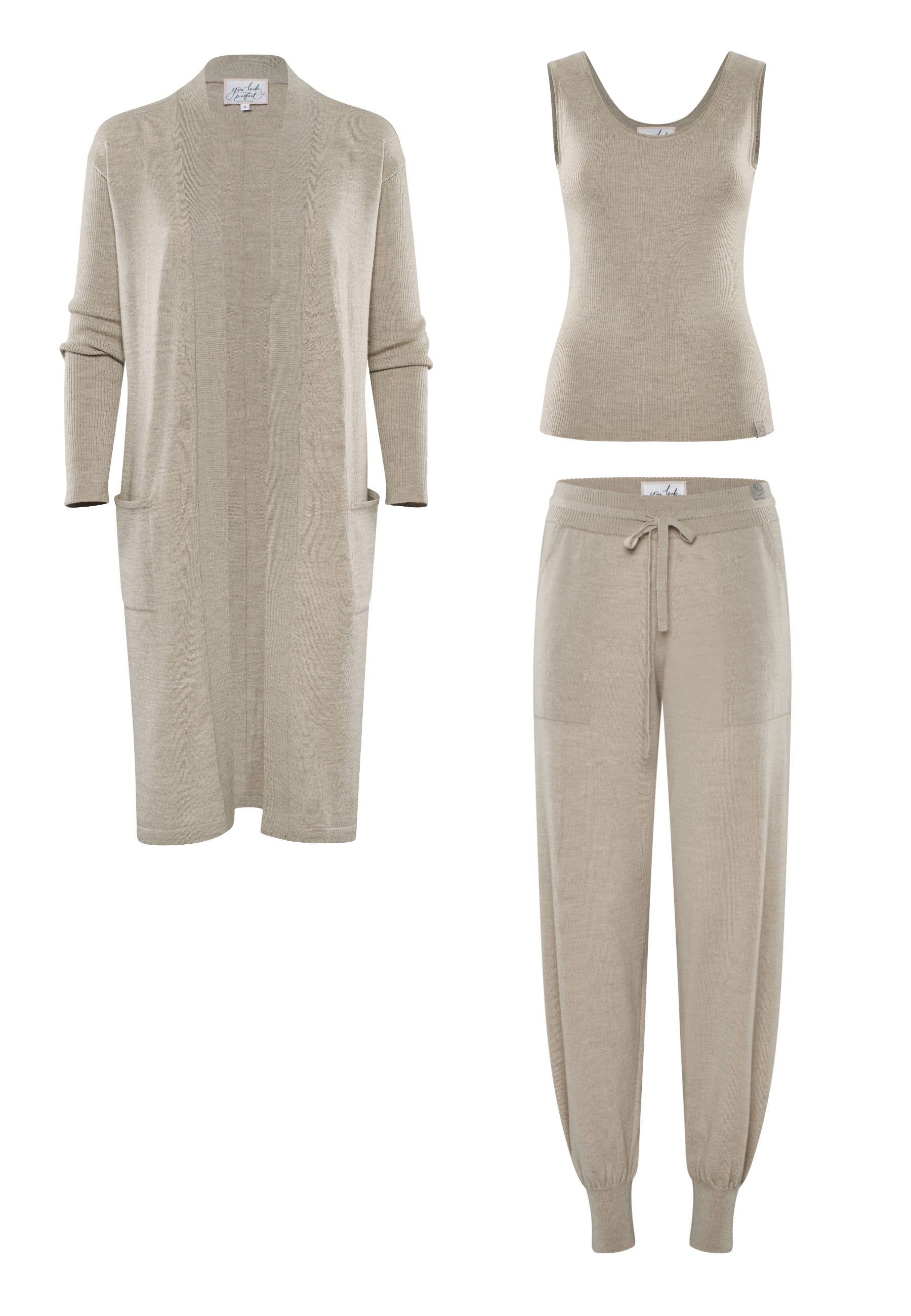 LOUNGEWEAR SET  - Cardigan Blossom & Top Blossom & Pants Bella