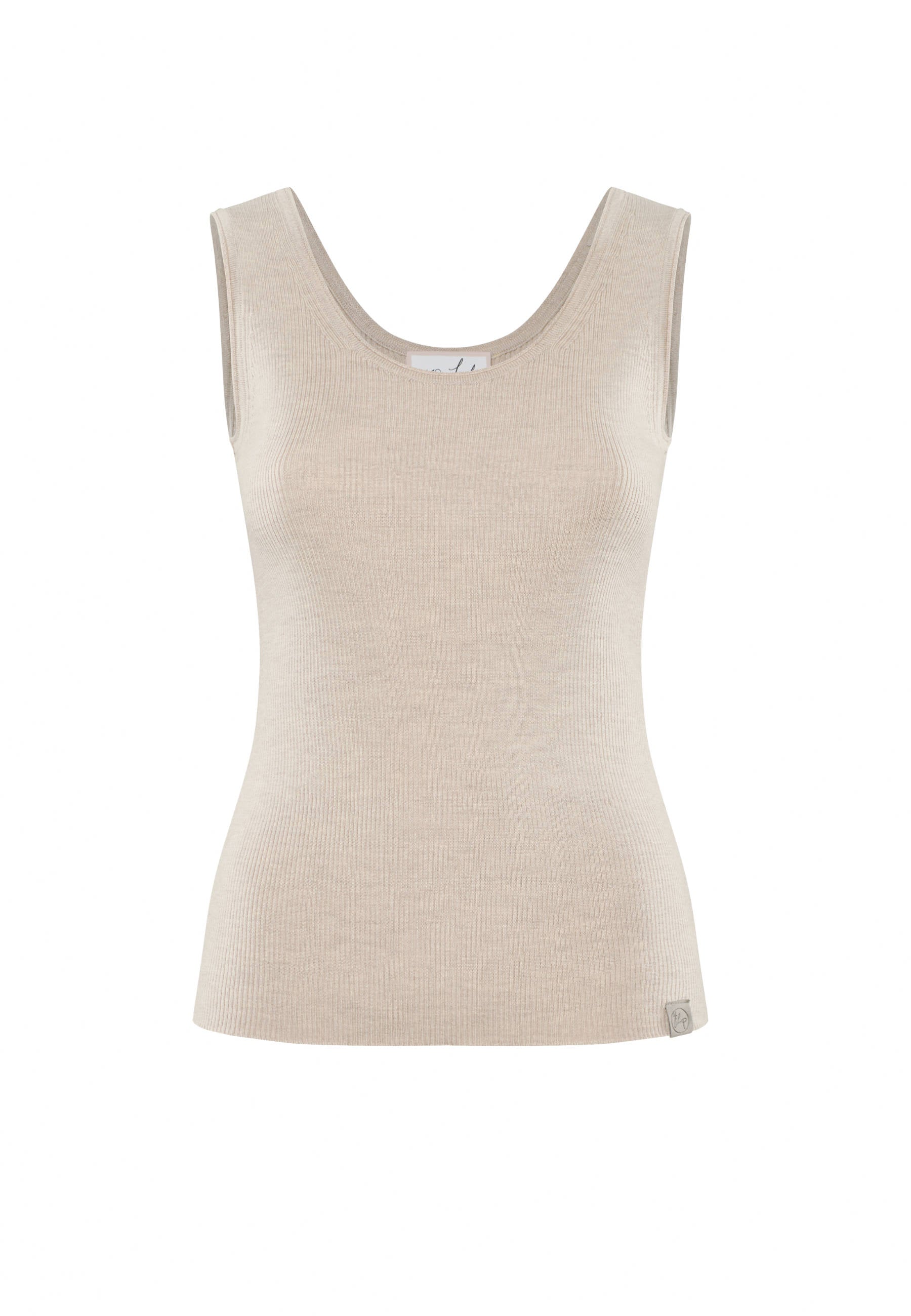 TOP BLOSSOM - Geripptes Merino Top mit Rundhals
